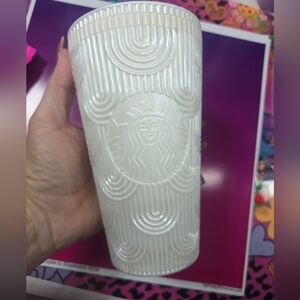 Starbucks Spring 2023 White Pearl Shell Siren Scales Cold Cup Tumbler 16oz